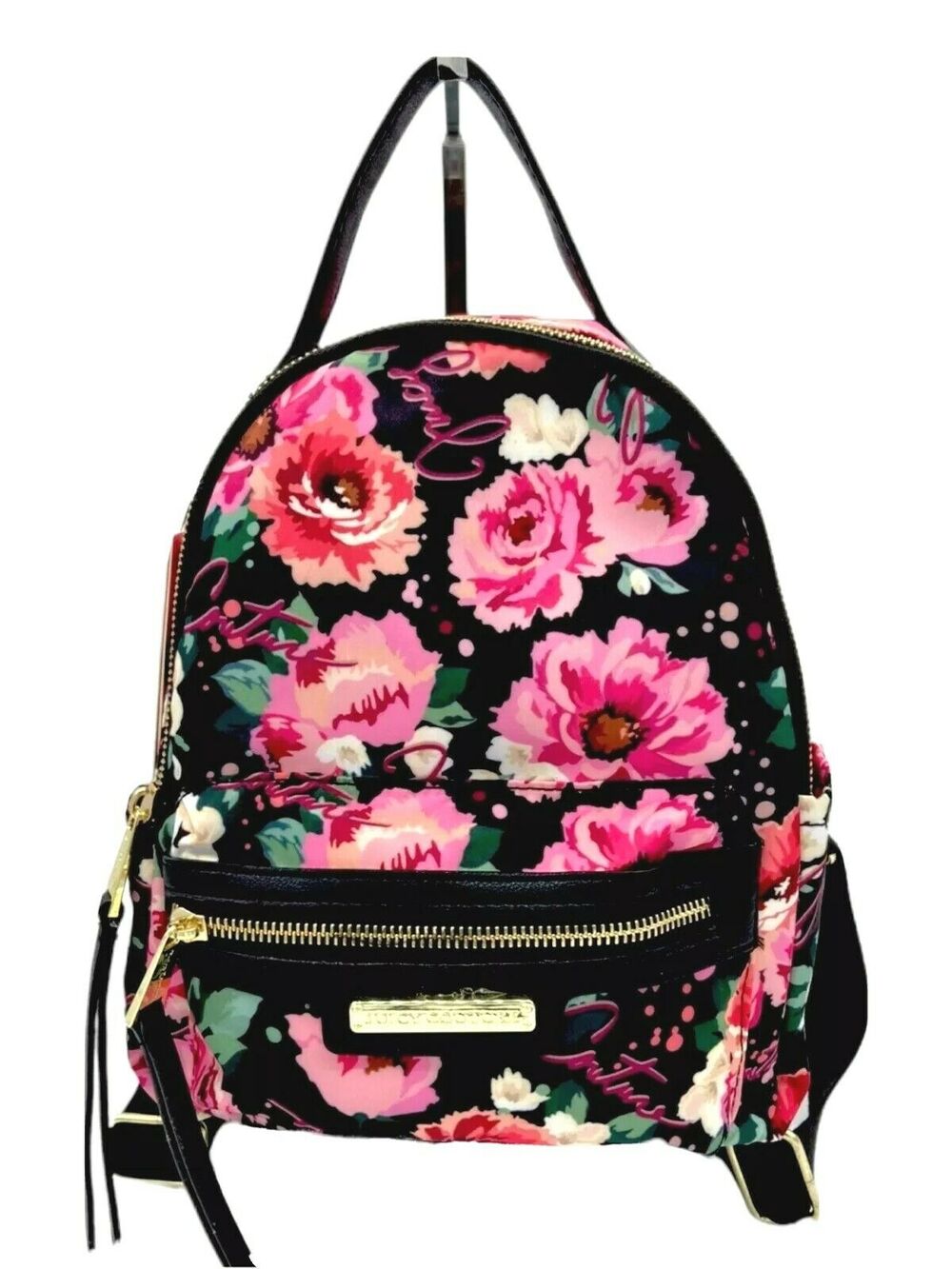 Juicy Couture Pick Ur Petal Rosie Mini Backpack Black Flower Shoulder Bag